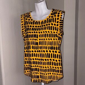 Nooworks Yellow and Black Graphic Blouse